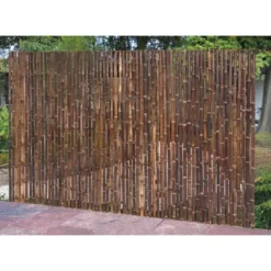 floraworld Sichtschutz Bambus-Matte Black 3,0x0,9 m