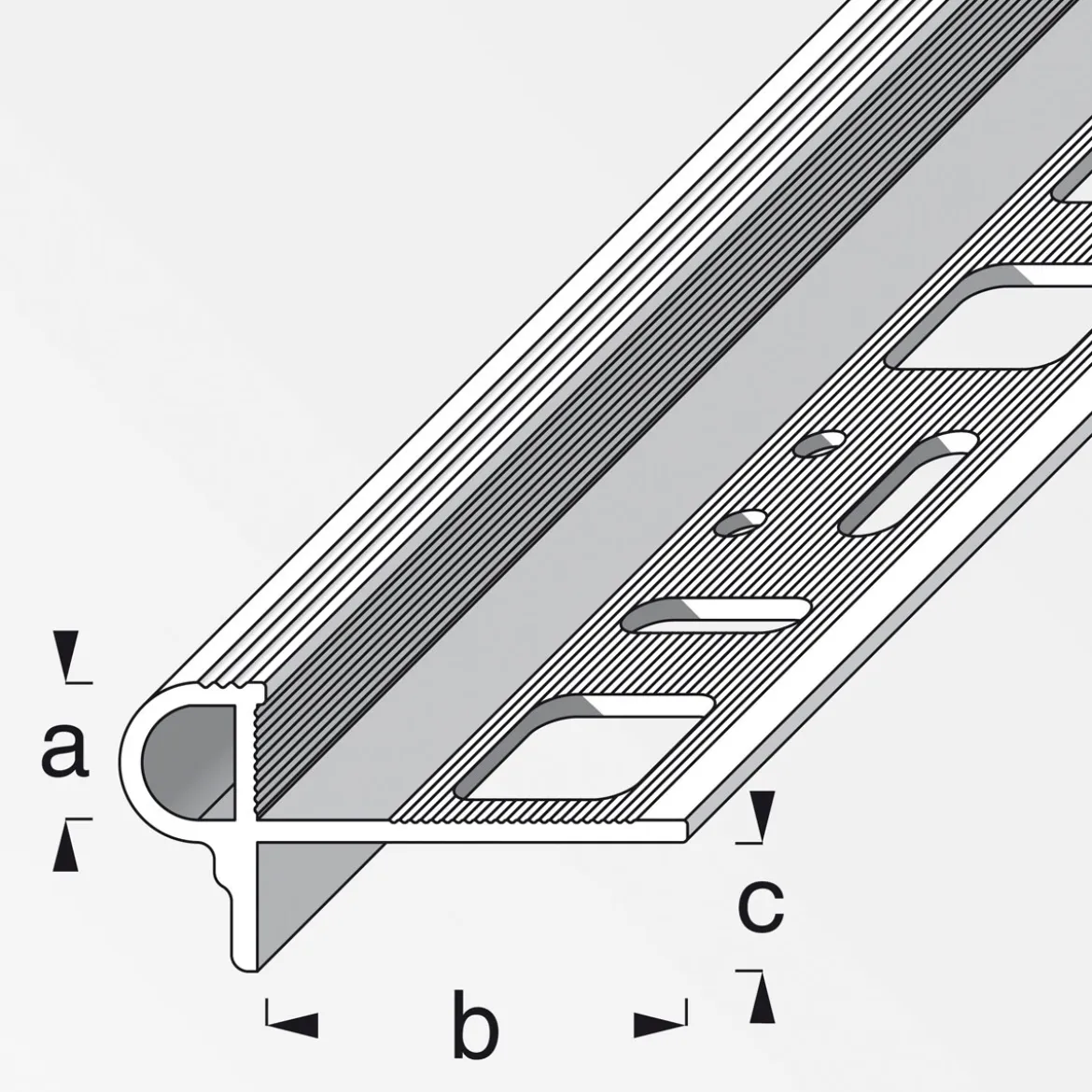 Fundamo Treppenkantenprofil Florentiner 10 mm 1 m titan
