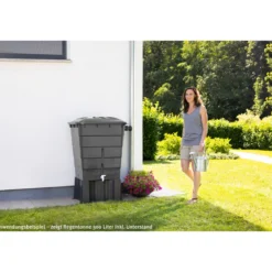 Garantia Regentonnen-Unterstand eckig 300 L graphite grey