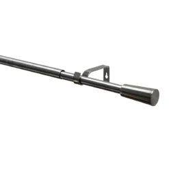 Gardinenstangen Set Kos Cone ausziehbar Durchmesser 16/19 mm 120-210 cm Edelstahl-Optik