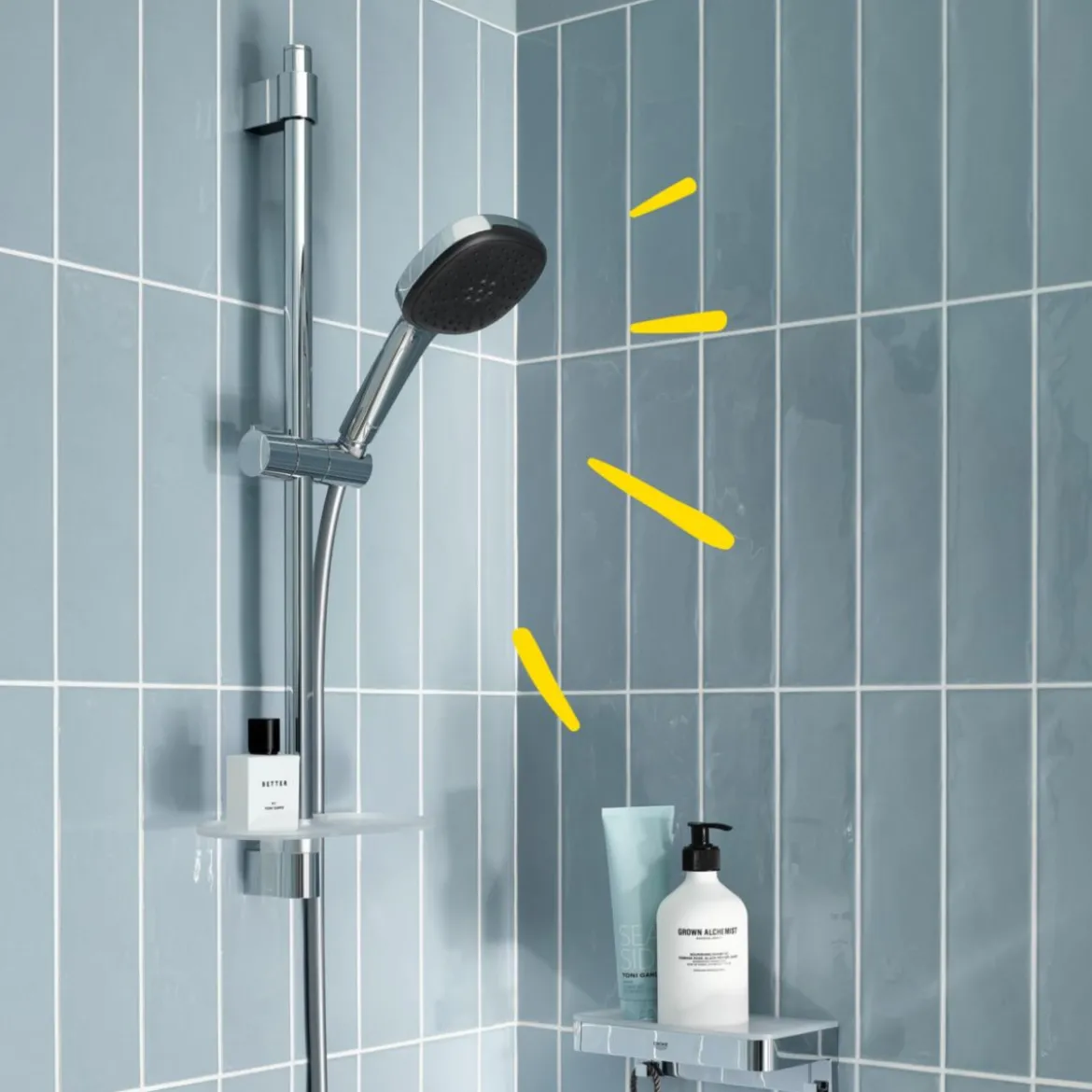 Grohe Brausestangenset Vitalio Comfort 110 3 Strahlarten (Rain, Jet, Massage)