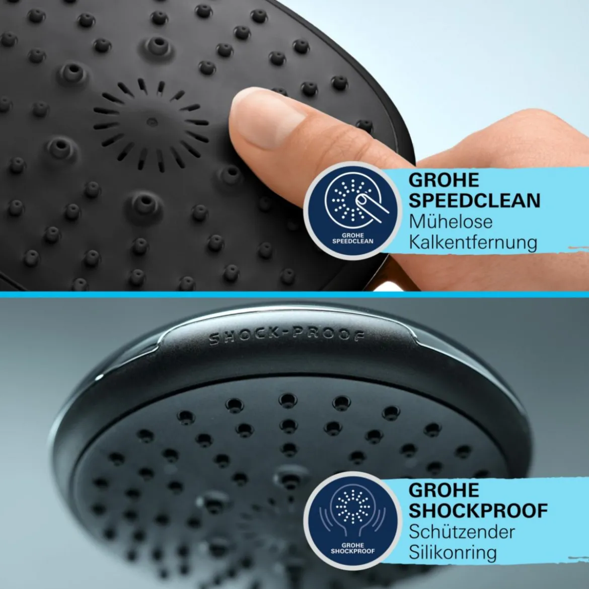 Grohe Brausestangenset Vitalio Comfort 110 3 Strahlarten (Rain, Jet, Massage)
