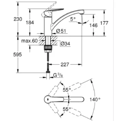 Grohe Einhand-Spültischbatterie Start1/2