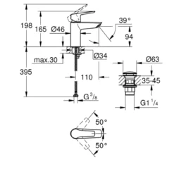 Grohe Einhand-Waschtischbatterie Start 1/2
