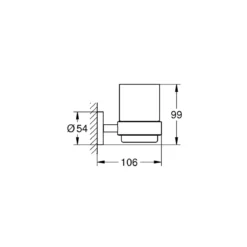 Grohe Halter mit Glas Essentials silber 10,6 x 9,9 cm