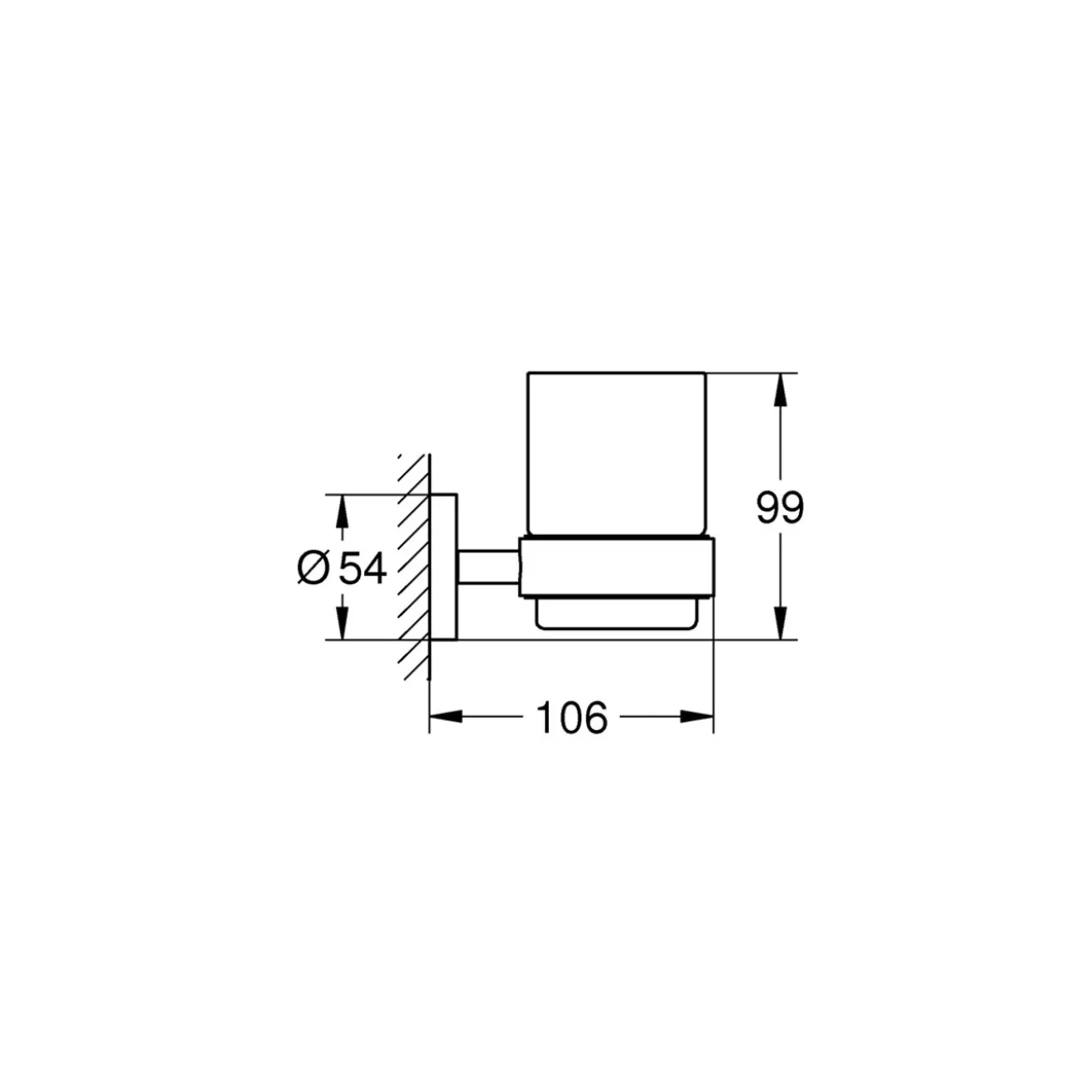 Grohe Halter mit Glas Essentials silber 10,6 x 9,9 cm