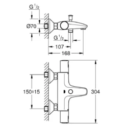 Grohe Thermostat-Wannenbatterie Precision Start