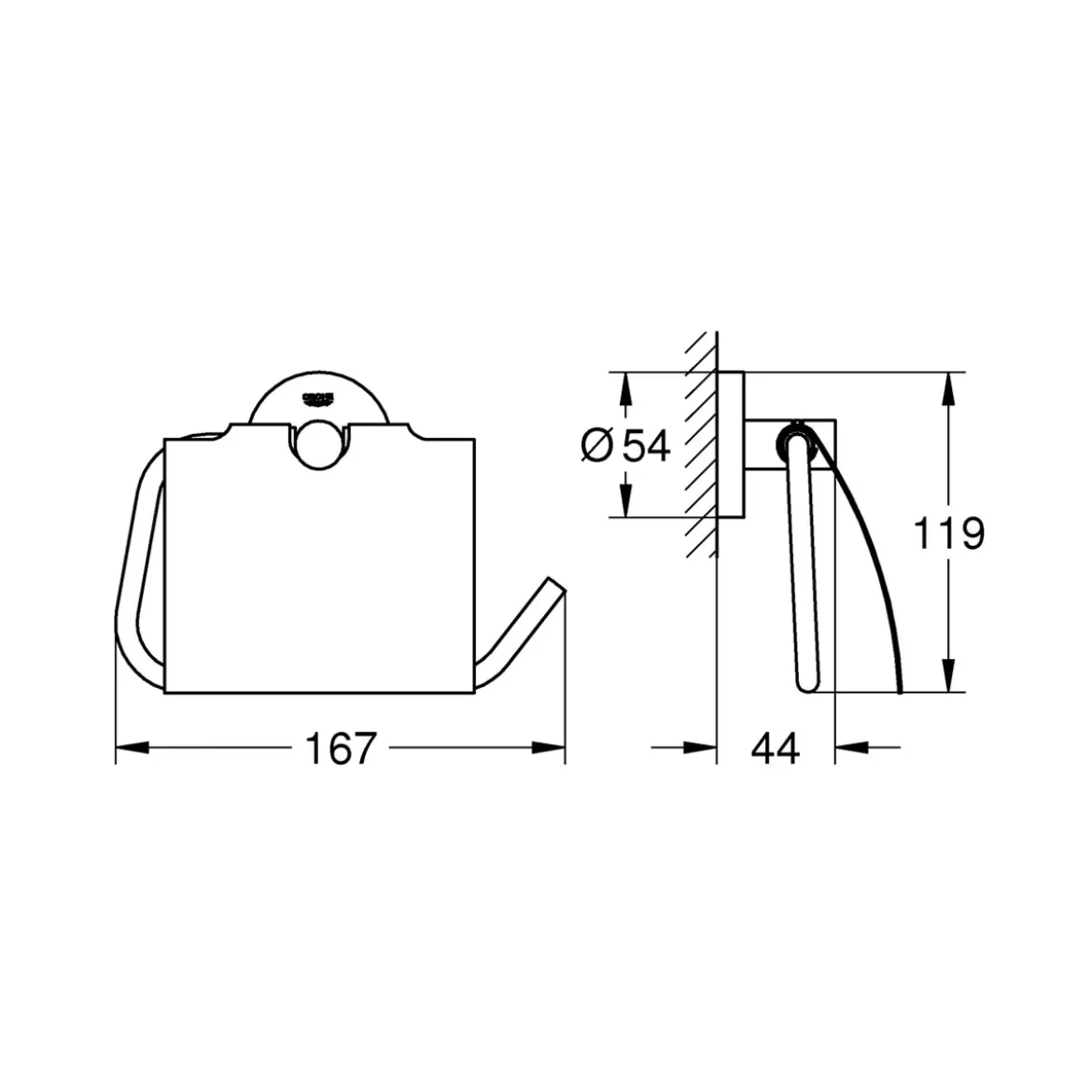 Grohe WC-Papierhalter Essentials silber 16,7 x 11,9 x 4,4 cm
