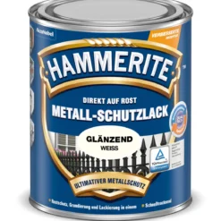 Hammerite Metallschutzlack weiß glänzend 2,5 L