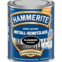 Hammerite Metallschutzlack schwarz glänzend 2,5 L
