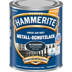 Hammerite Metallschutzlack silbergaz Hammerschlag 750 ml