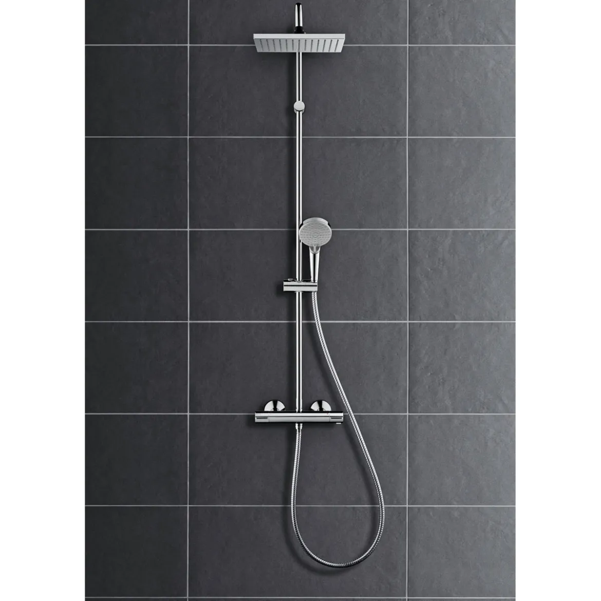 Hansgrohe Duschsystem Vernis Shape mit Thermostat chrom