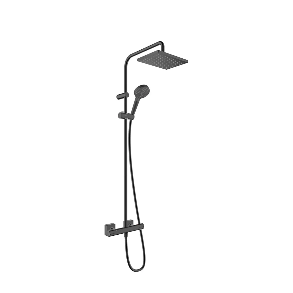 Hansgrohe Duschsystem Vernis Shape mit Thermostat mattschwarz