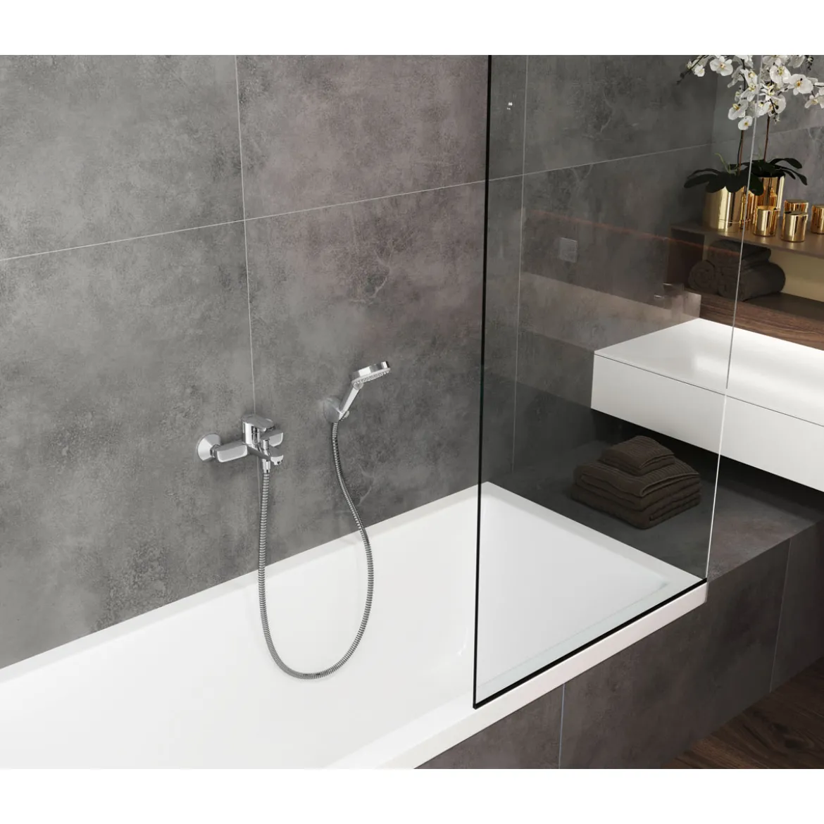 Hansgrohe Einhebel-Wannenmischer Vernis Blend Aufputz chrom