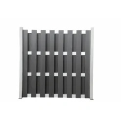 Hartmann Zaun-Grundelement WPC/Alu 180 x 180 cm anthrazit/silber