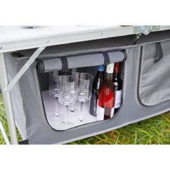 Haveson Camping-Tisch mit Ablagefächern