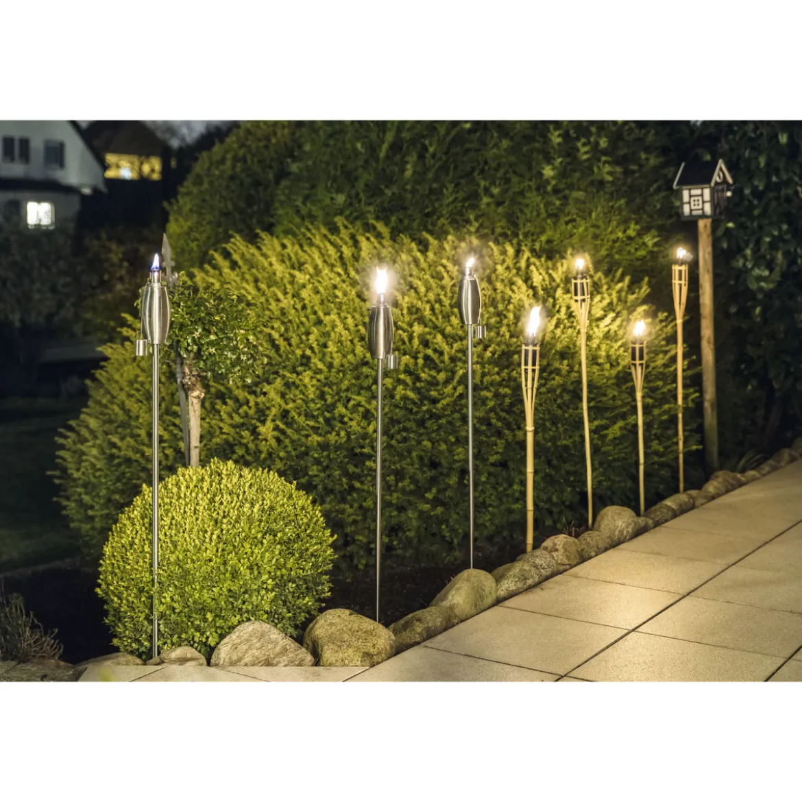 HavesonLampenöl-Gartenfackel Edelstahl