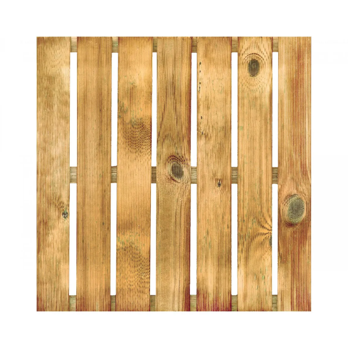Holzfliese Kiefer geriffelt braun 50 x 50 cm