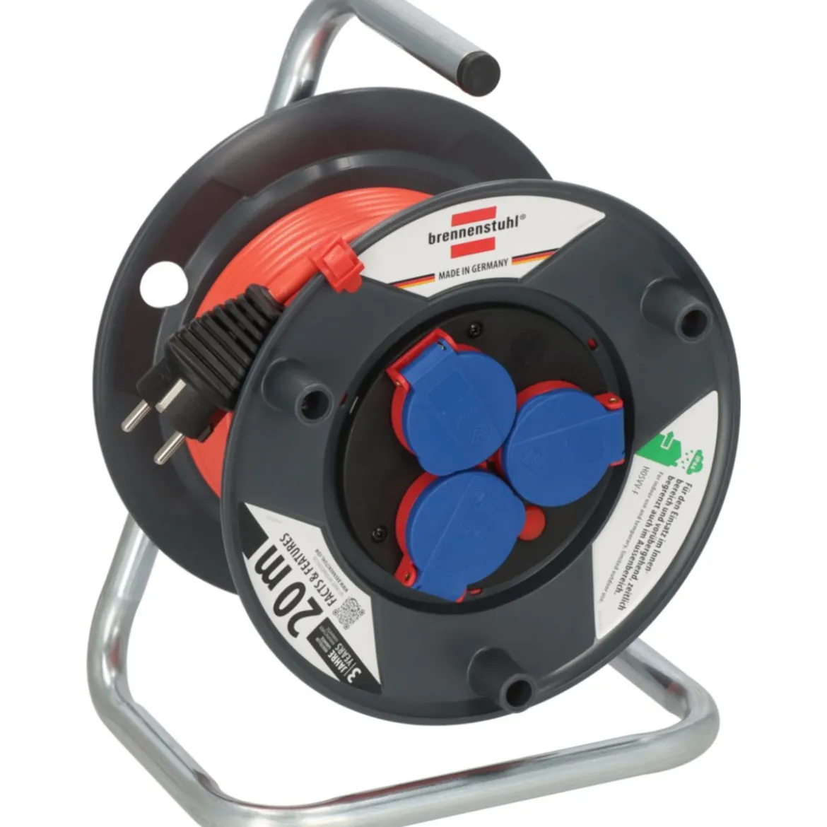 Kabeltrommel mit 20m KabellaengeH05VV-F3G1.5 IP44