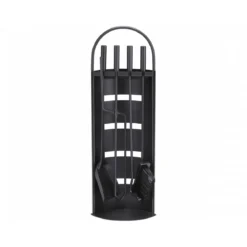 Kaminbesteck 4tlg Stahl schwarz beschichtet