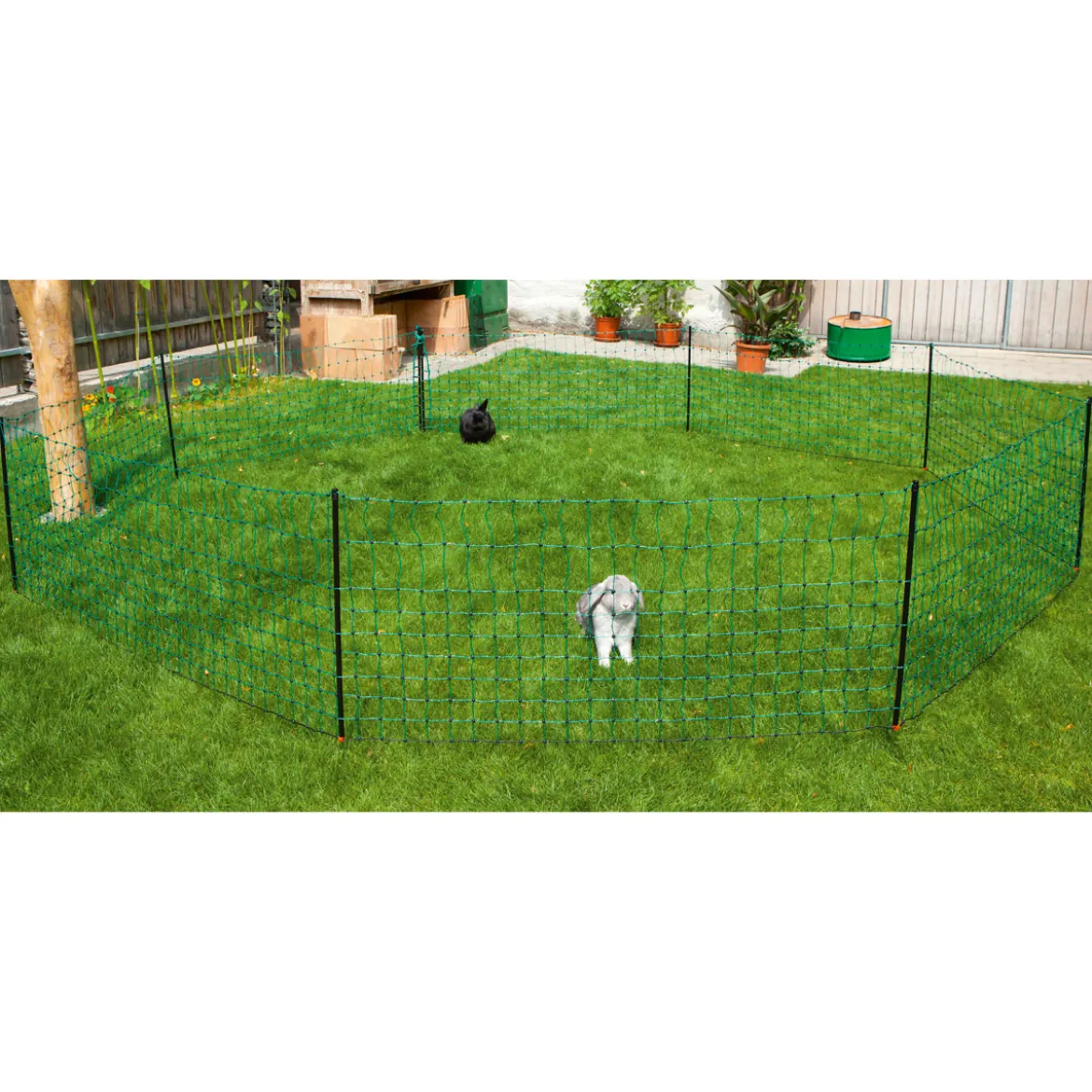 Kaninchennetz 12 m 65 cm Einzelspitze grün