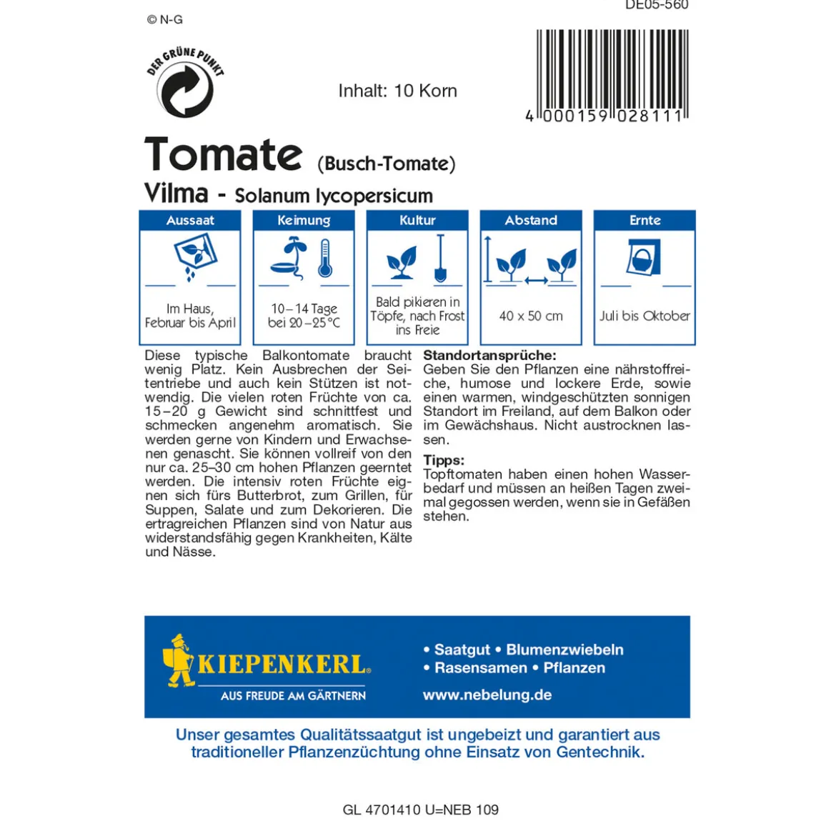 Kiepenkerl Tomate Vilma