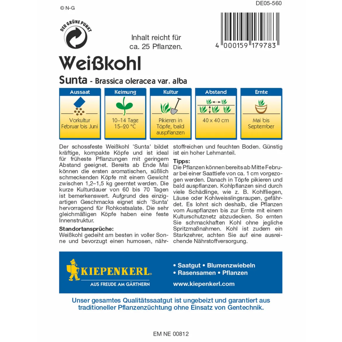 Kiepenkerl Weißkohl Sunta
