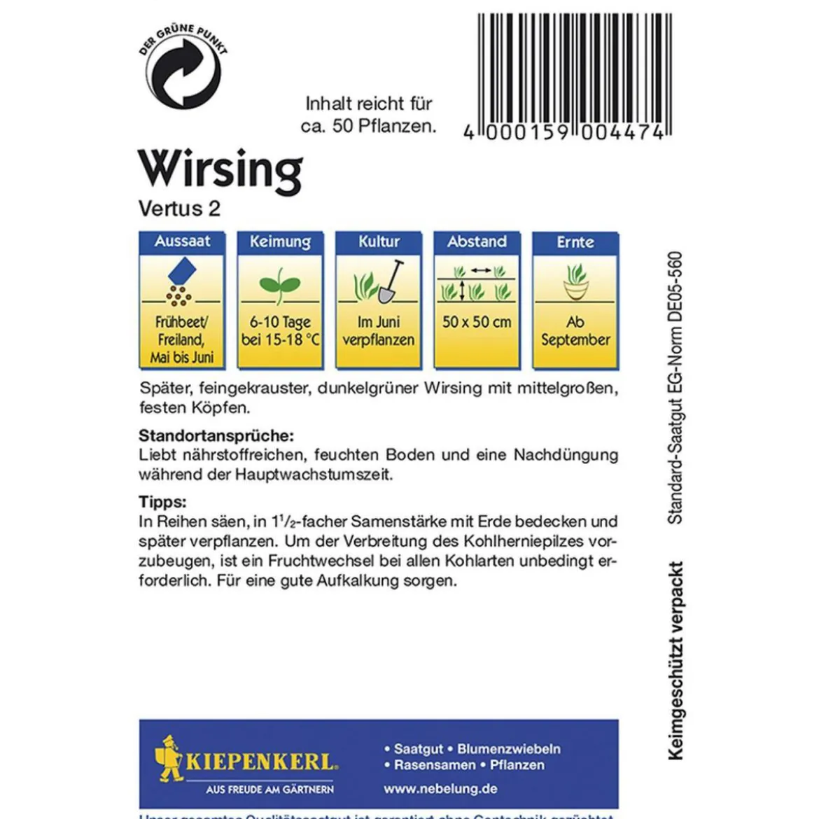 Kiepenkerl Wirsing Vertus 2