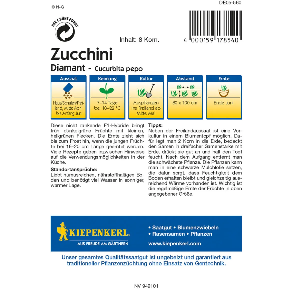 Kiepenkerl Zucchini Diamant