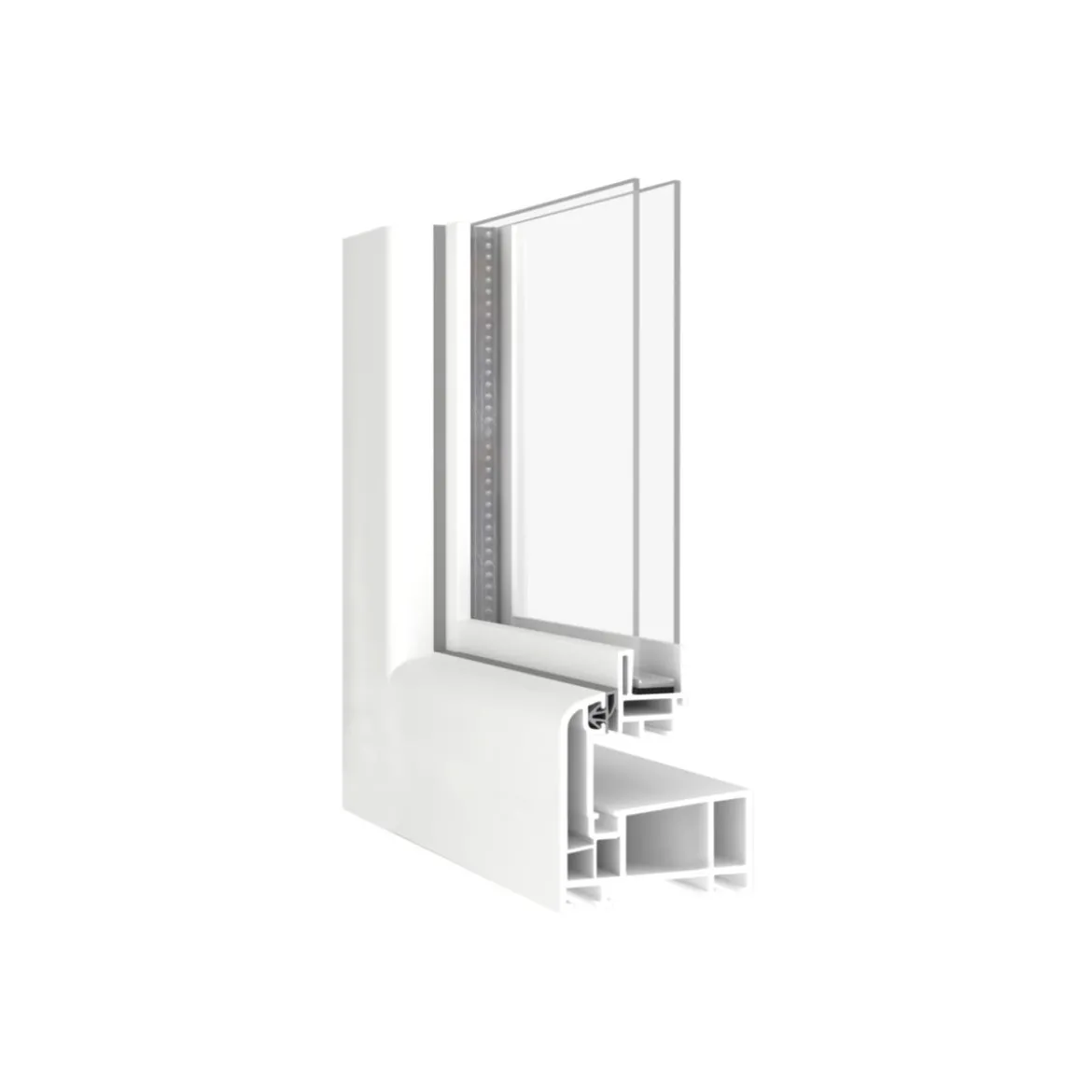 Kippfenster Q59 800 x 400 mm ISO Glas weiss