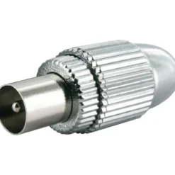 Koax-Stecker HQ 1Stück silber