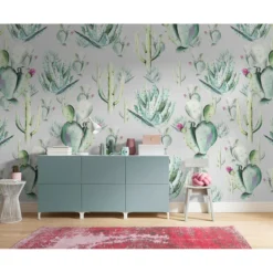 KomarVlies Fototapete Cactus Grey 400x250 cm