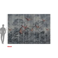KomarVlies Fototapete Flamingos in the Sky 400x280 cm