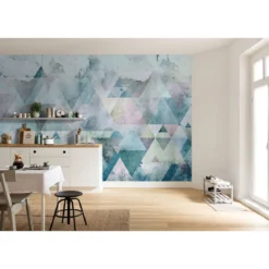 KomarVlies Fototapete Triangles Blue 400x250 cm