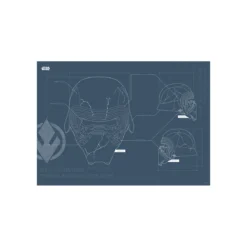 KomarWandbild Star Wars EP9 Blueprint Kylo Helmet 70x50 cm
