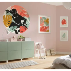 KomarWandbild Winter Tropics Black Panther Palm Leaf 40x50 cm