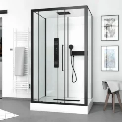 Komplettdusche Urban 2 Rectangle BxHxT115x215x90, Alu. Schwarz