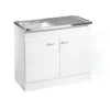 Kompl. Spuele 100x50cm weiss Drehtuer