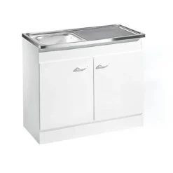 Kompl. Spuele 100x50cm weiss Drehtuer