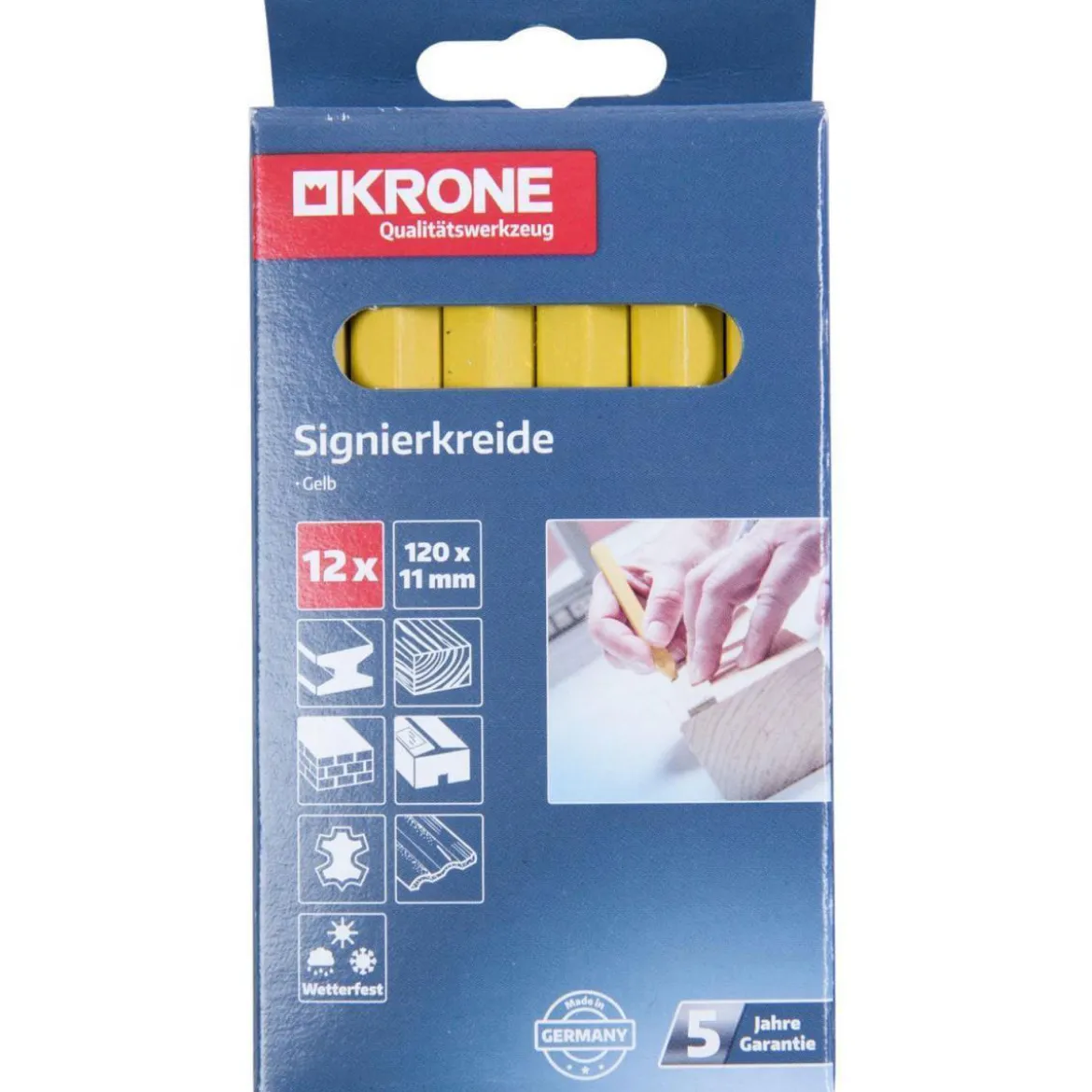 Krone Signierkreide-Set gelb 12-teilig