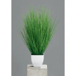 Kunstgras im Kunststofftopf weiß 55 cm
