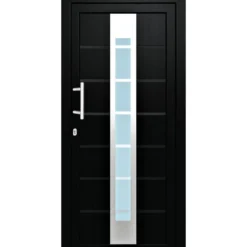 Kunststoff-Haustür D84 anthrazit 100 x 210 cm Anschlag links