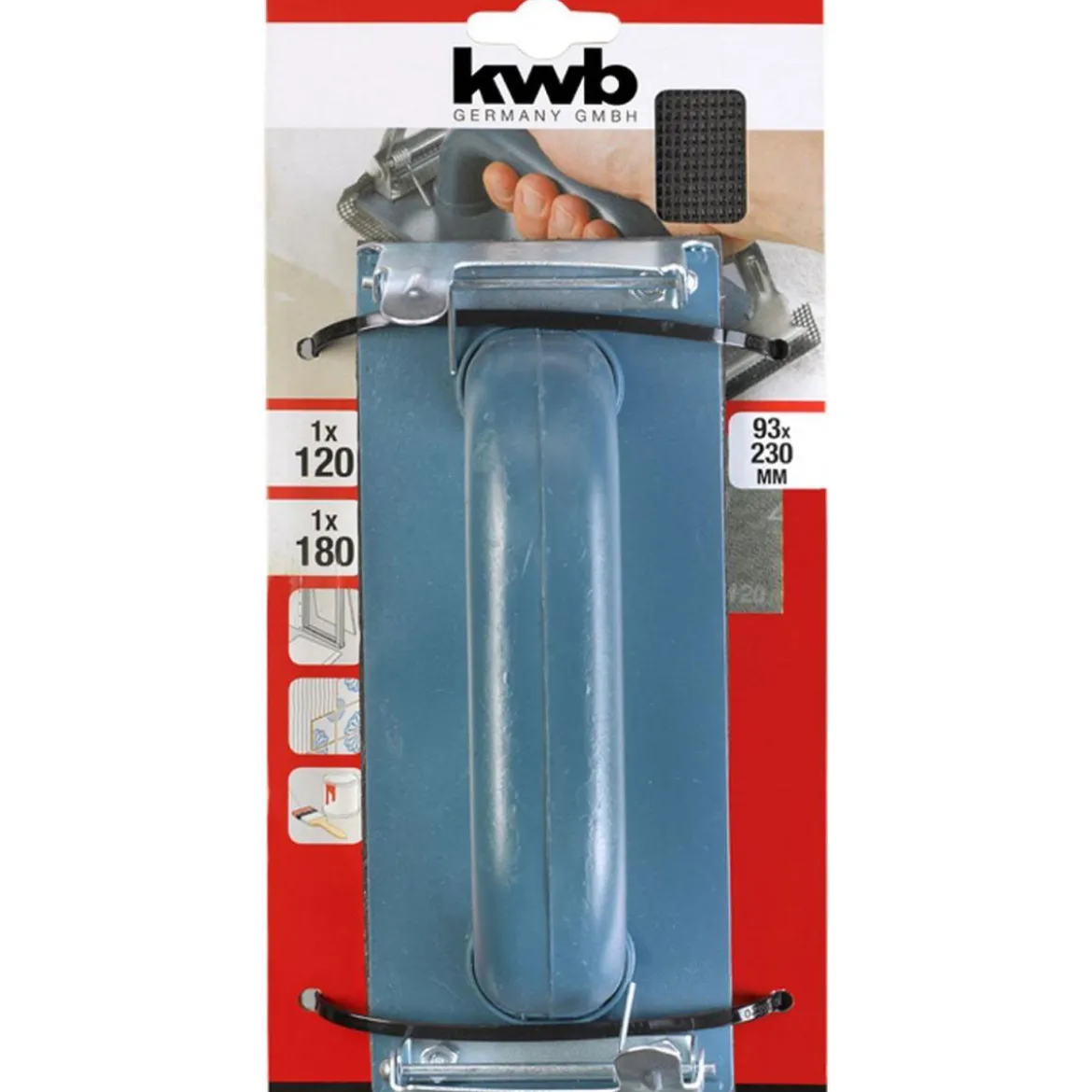 kwbHandschleifer-Set mit 2 Gitterleinenstreifen