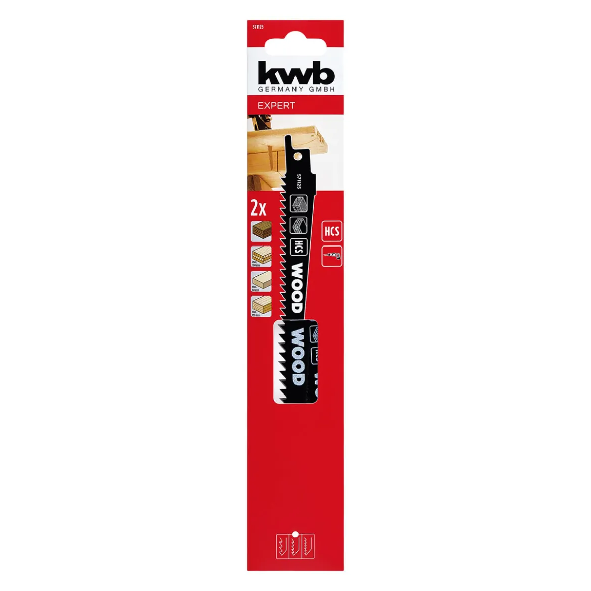 kwb HCS-Säbelsägeblätter für Holz kurve 2-tlg. 153 mm