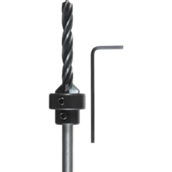 kwbHolzspiralbohrer-Set mit Aufstecksenker und Tiefenstop 3 teilig Durchmesser 5 mm