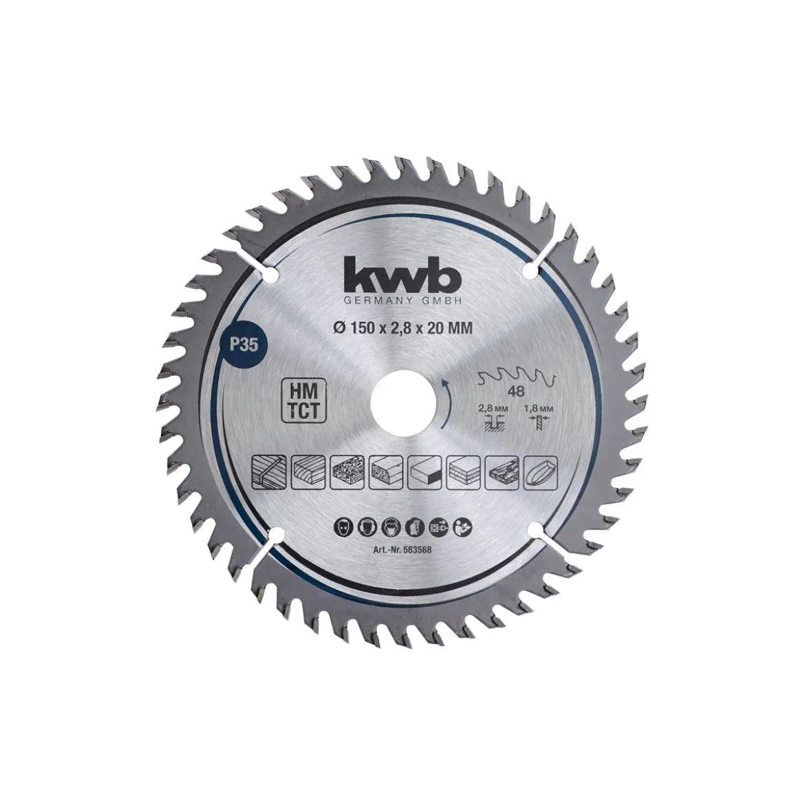 kwbPräzisions-Kreissägeblätter für Handkreissägen Durchmesser 150x20 mm