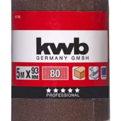 kwbSchleifmittel-Rollen Holz und Metall 5 m x 93 mm K80