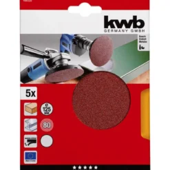 kwbSchleifscheiben Quick-Stick Holz und Metall Durchmesser 125 mm K80