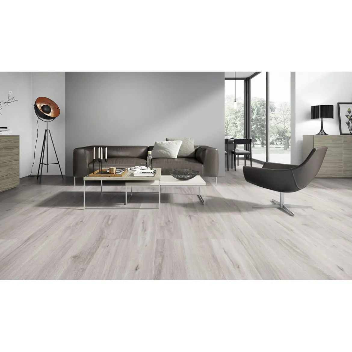 Laminat Home 4V 731-4 Eiche gebuerstet grau 1286 x 194 x 7 mm