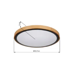 LED DL Bruno D43,7cm holz-schwarz24W 1000lm CCT3000/4500/6000K